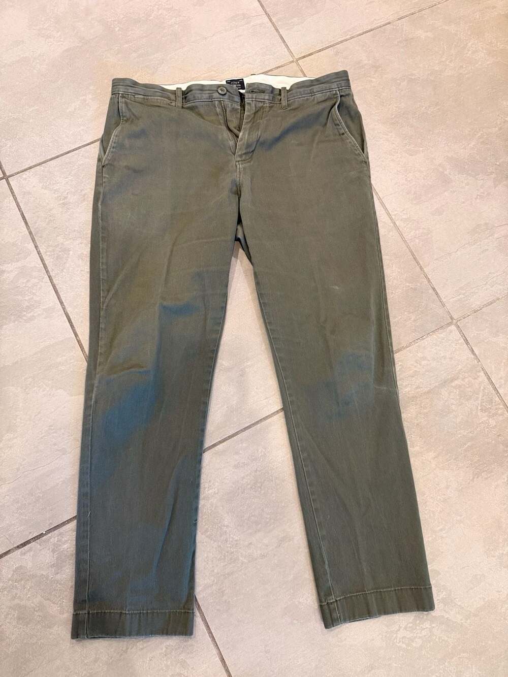 J.Crew 770 Straight-Fit Stretch Chino Pants Olive Green 34x30
